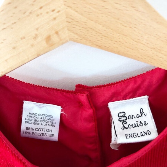 Hand Smocked Sarah Louise England Red Dress 7y - Picture 5 of 5